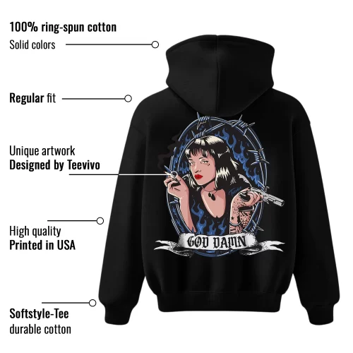 TeeVivo Hoodie Match Air Jordan 11 Retro Low Diffused Blue God Daaamn – Air Jordan 11 Hoodie, AJ11 Hoodie