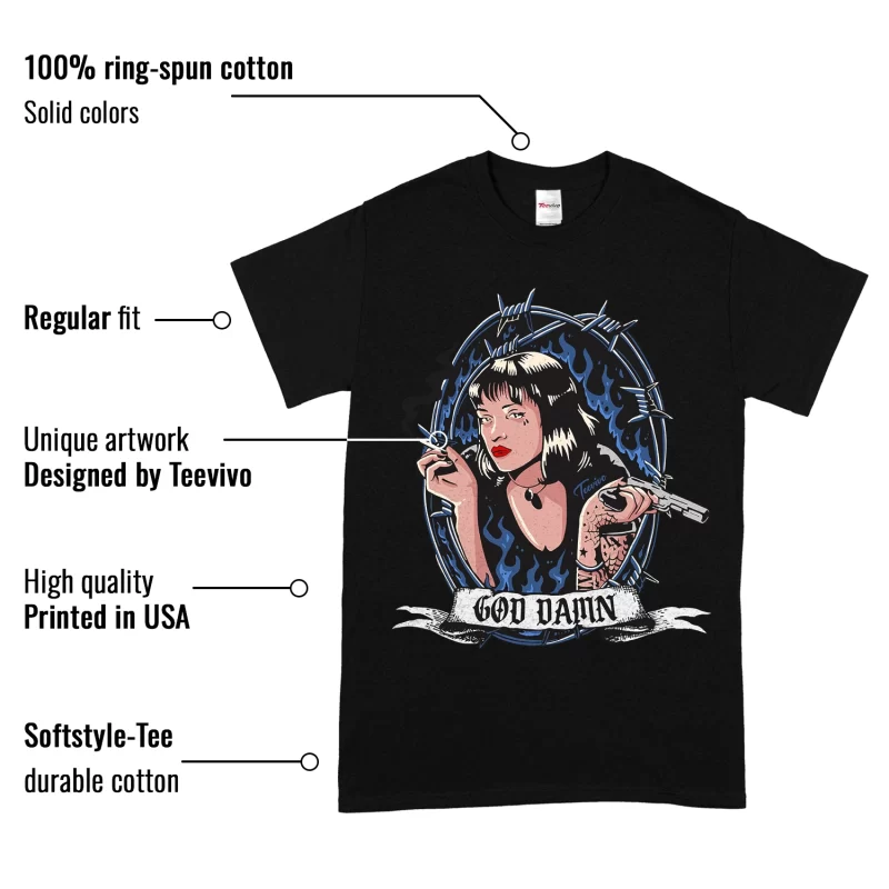 TeeVivo T-Shirt Match Air Jordan 11 Retro Low Diffused Blue God Daaamn – Air Jordan 11 Shirt, AJ11 Shirt