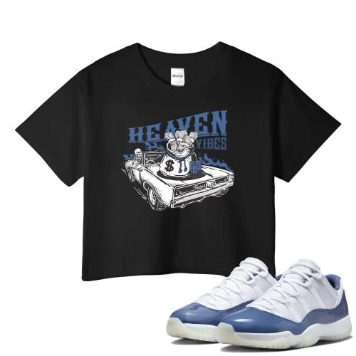 TeeVivo Crop Top Match Air Jordan 11 Retro Low Diffused Blue Heaven vibes – Air Jordan 11 Crop Top, AJ11 Crop Top