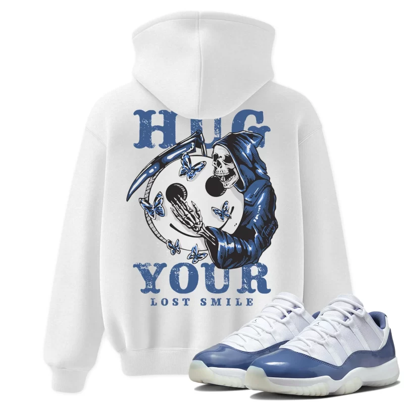 TeeVivo Hoodie Match Air Jordan 11 Retro Low Diffused Blue Hug your lost smile – Air Jordan 11 Hoodie, AJ11 Hoodie