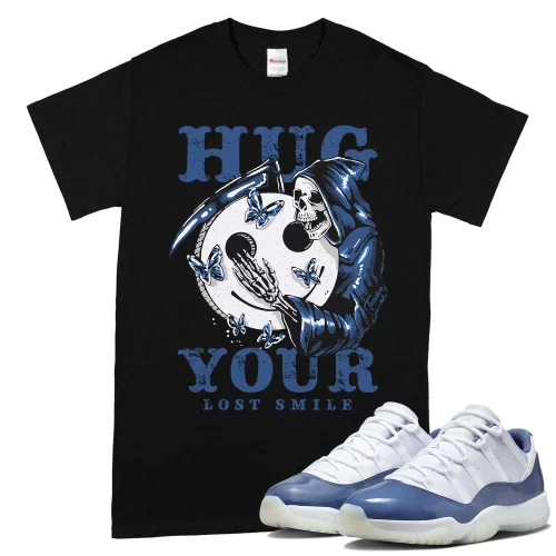 TeeVivo T-Shirt Match Air Jordan 11 Retro Low Diffused Blue Hug your lost smile – Air Jordan 11 Shirt, AJ11 Shirt