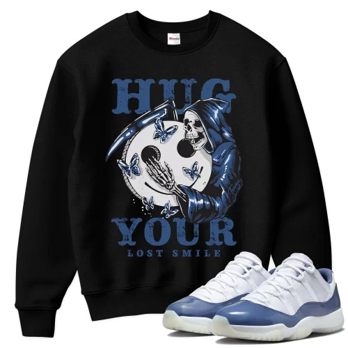TeeVivo Sweatshirt Match Air Jordan 11 Retro Low Diffused Blue Hug your lost smile – Air Jordan 11 Sweatshirt, AJ11 Sweatshirt