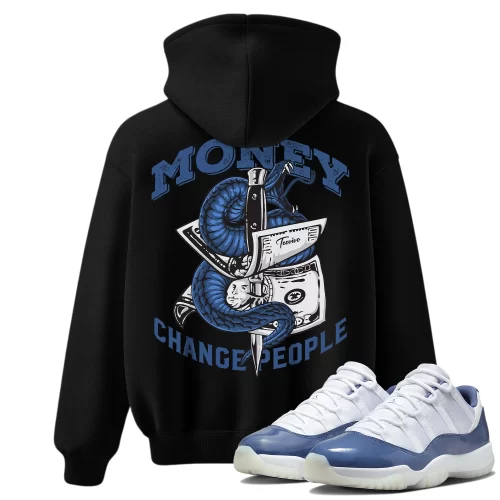 TeeVivo Hoodie Match Air Jordan 11 Retro Low Diffused Blue Money change people – Air Jordan 11 Hoodie, AJ11 Hoodie