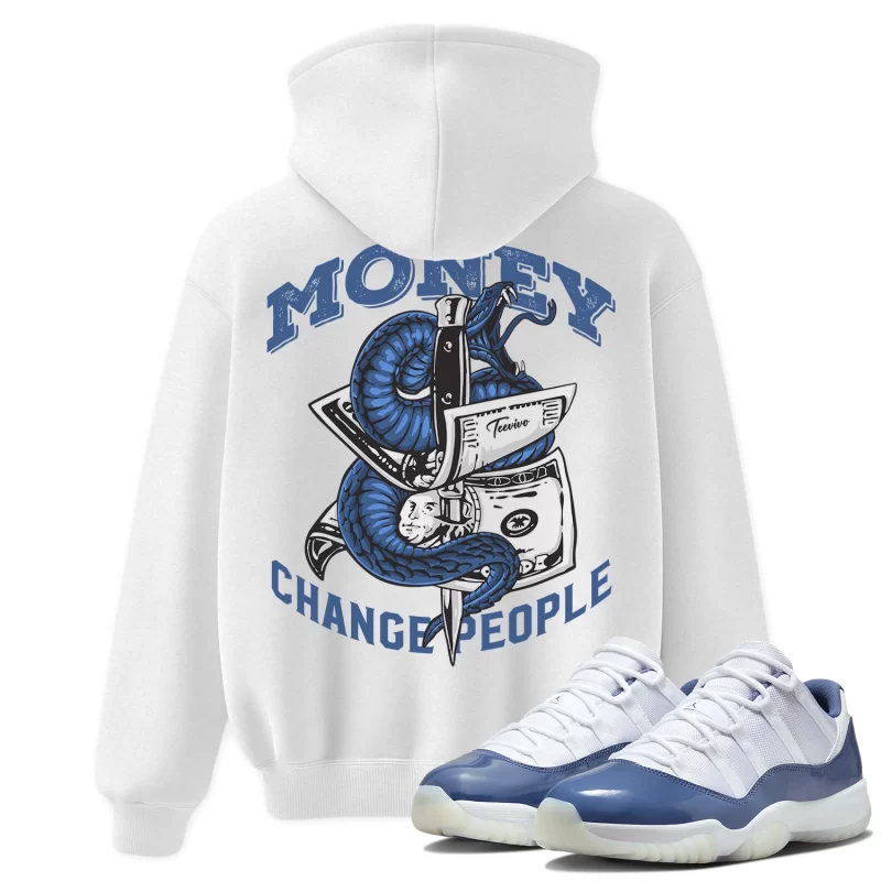 TeeVivo Hoodie Match Air Jordan 11 Retro Low Diffused Blue Money change people – Air Jordan 11 Hoodie, AJ11 Hoodie