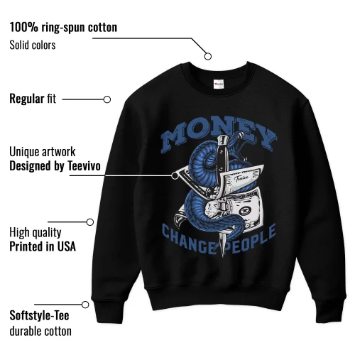 TeeVivo Sweatshirt Match Air Jordan 11 Retro Low Diffused Blue Money change people – Air Jordan 11 Sweatshirt, AJ11 Sweatshirt