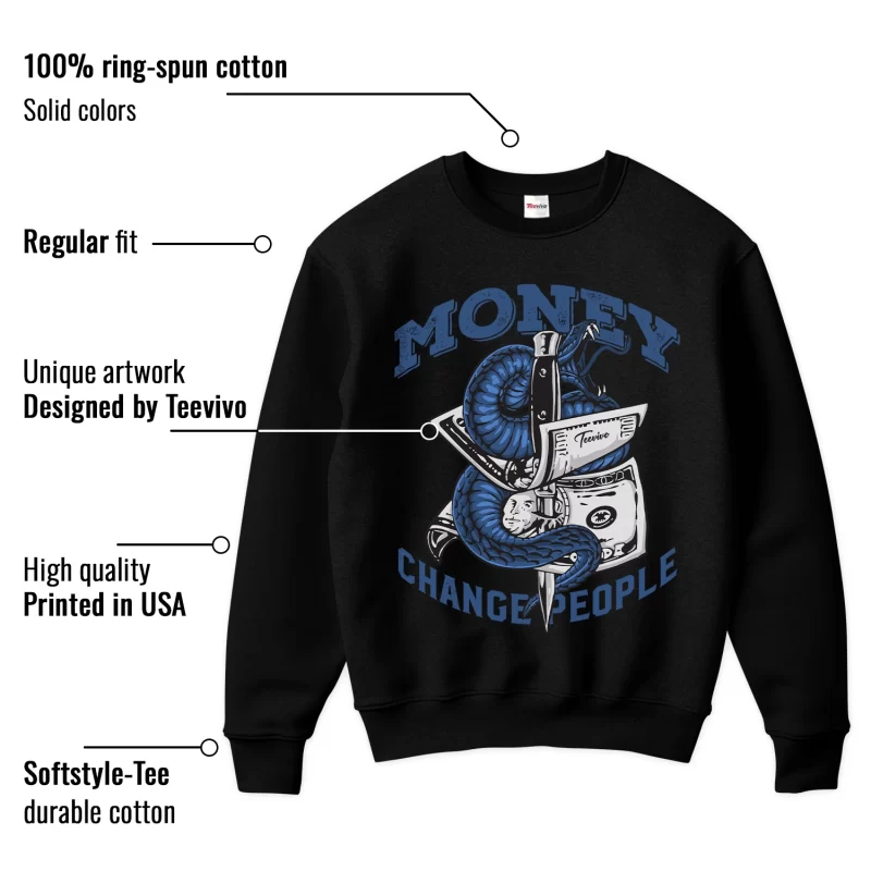 TeeVivo Sweatshirt Match Air Jordan 11 Retro Low Diffused Blue Money change people – Air Jordan 11 Sweatshirt, AJ11 Sweatshirt