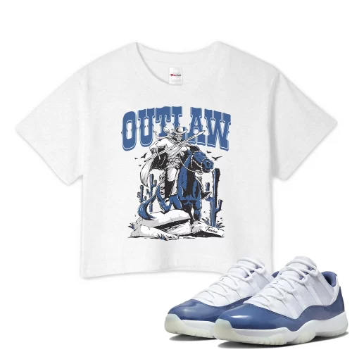 TeeVivo Crop Top Match Air Jordan 11 Retro Low Diffused Blue Outlaw – Air Jordan 11 Crop Top, AJ11 Crop Top