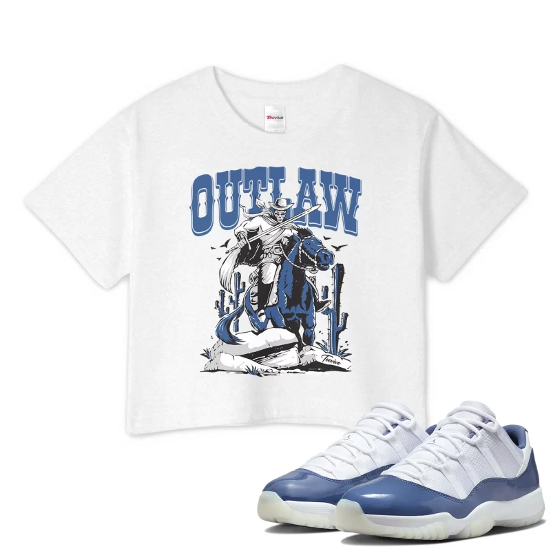 TeeVivo Crop Top Match Air Jordan 11 Retro Low Diffused Blue Outlaw – Air Jordan 11 Crop Top, AJ11 Crop Top