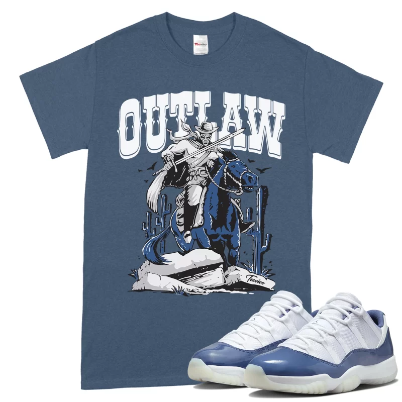 TeeVivo T-Shirt Match Air Jordan 11 Retro Low Diffused Blue Outlaw – Air Jordan 11 Shirt, AJ11 Shirt
