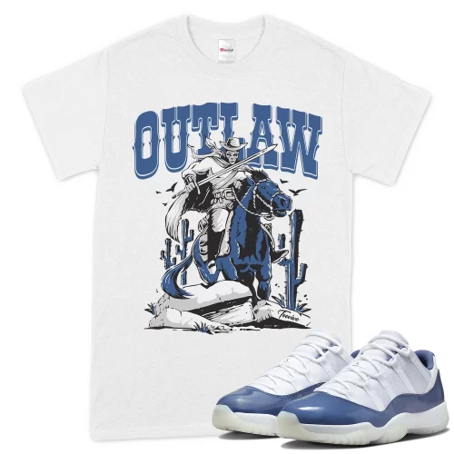 TeeVivo T-Shirt Match Air Jordan 11 Retro Low Diffused Blue Outlaw – Air Jordan 11 Shirt, AJ11 Shirt