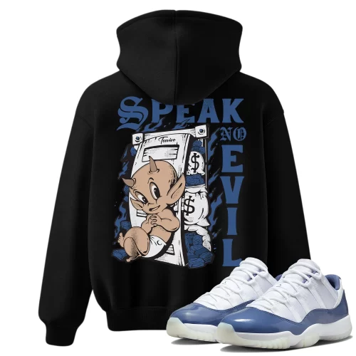 TeeVivo Hoodie Match Air Jordan 11 Retro Low Diffused Blue Speak no evil – Air Jordan 11 Hoodie, AJ11 Hoodie