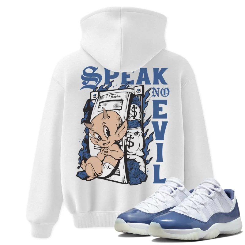 TeeVivo Hoodie Match Air Jordan 11 Retro Low Diffused Blue Speak no evil – Air Jordan 11 Hoodie, AJ11 Hoodie