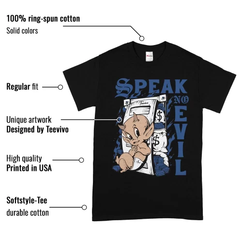 TeeVivo T-Shirt Match Air Jordan 11 Retro Low Diffused Blue Speak no evil – Air Jordan 11 Shirt, AJ11 Shirt