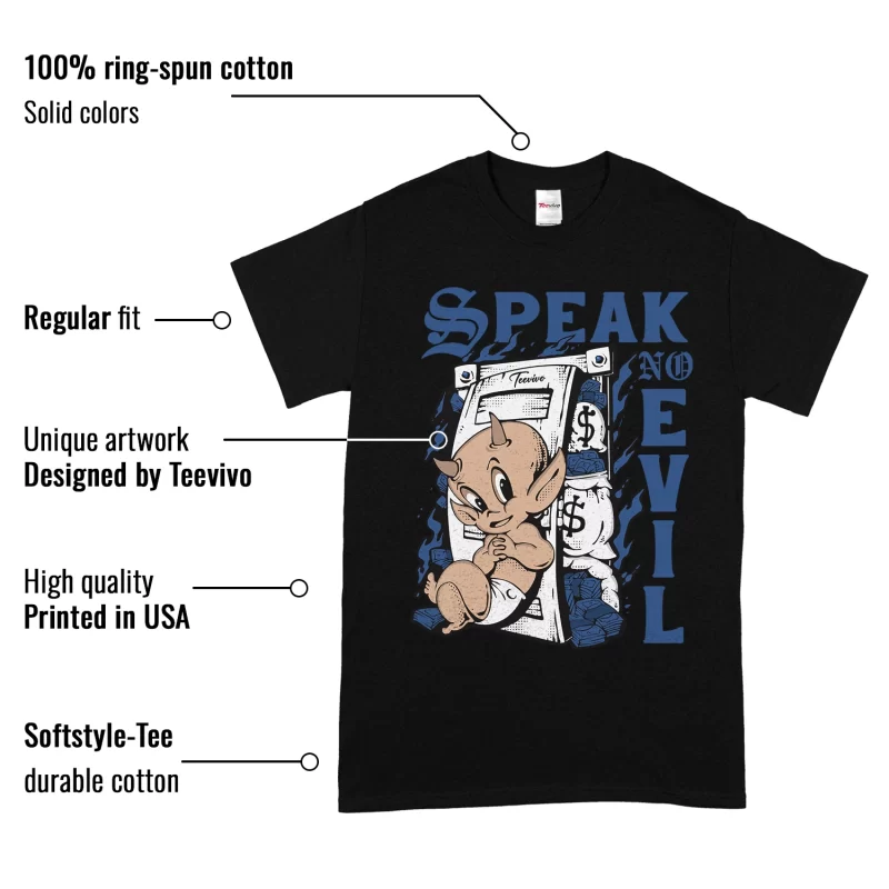 TeeVivo T-Shirt Match Air Jordan 11 Retro Low Diffused Blue Speak no evil – Air Jordan 11 Shirt, AJ11 Shirt