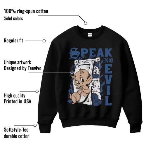 TeeVivo Sweatshirt Match Air Jordan 11 Retro Low Diffused Blue Speak no evil – Air Jordan 11 Sweatshirt, AJ11 Sweatshirt