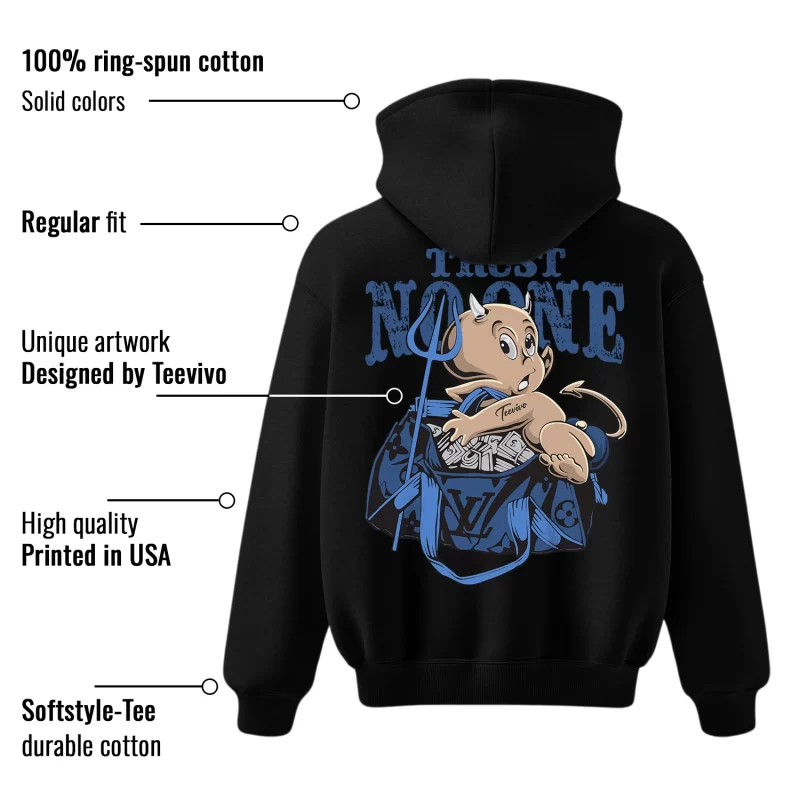 TeeVivo Hoodie Match Air Jordan 11 Retro Low Diffused Blue Trust no one – Air Jordan 11 Hoodie, AJ11 Hoodie