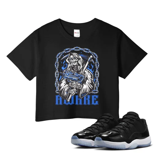 TeeVivo Crop Top Match Air Jordan 11 Retro Low Space Jam Awake – Air Jordan 11 Crop Top, AJ11 Crop Top