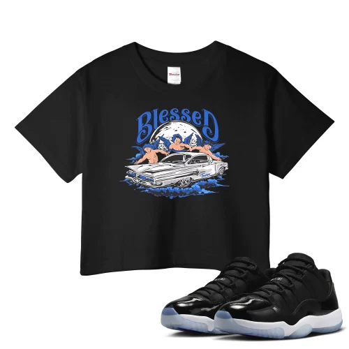 TeeVivo Crop Top Match Air Jordan 11 Retro Low Space Jam Blessed – Air Jordan 11 Crop Top, AJ11 Crop Top