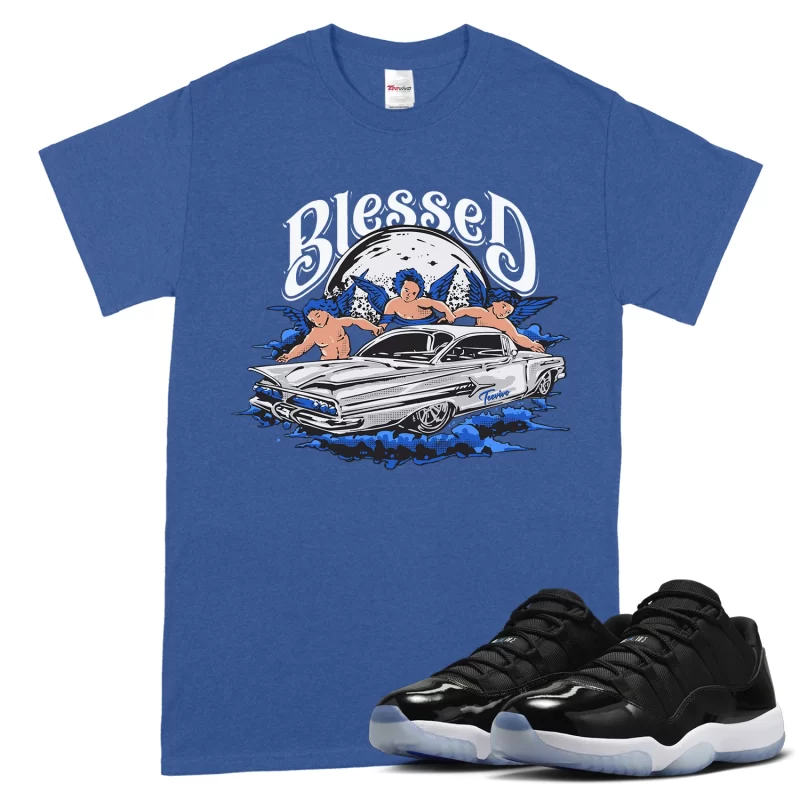 TeeVivo T-Shirt Match Air Jordan 11 Retro Low Space Jam Blessed – Air Jordan 11 Shirt, AJ11 Shirt