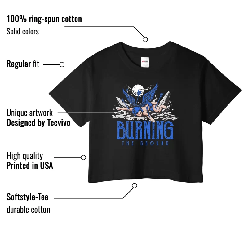 TeeVivo Crop Top Match Air Jordan 11 Retro Low Space Jam Burning the ground – Air Jordan 11 Crop Top, AJ11 Crop Top