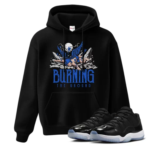 TeeVivo Hoodie Match Air Jordan 11 Retro Low Space Jam Burning the ground – Air Jordan 11 Hoodie, AJ11 Hoodie