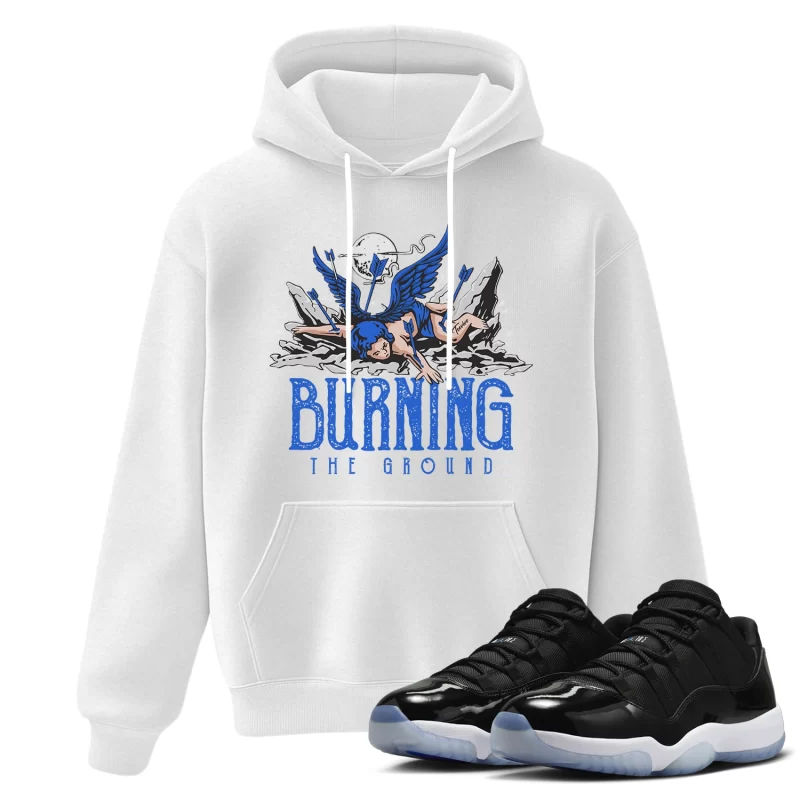 TeeVivo Hoodie Match Air Jordan 11 Retro Low Space Jam Burning the ground – Air Jordan 11 Hoodie, AJ11 Hoodie