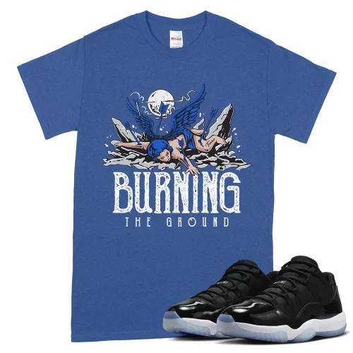 TeeVivo T-Shirt Match Air Jordan 11 Retro Low Space Jam Burning the ground – Air Jordan 11 Shirt, AJ11 Shirt