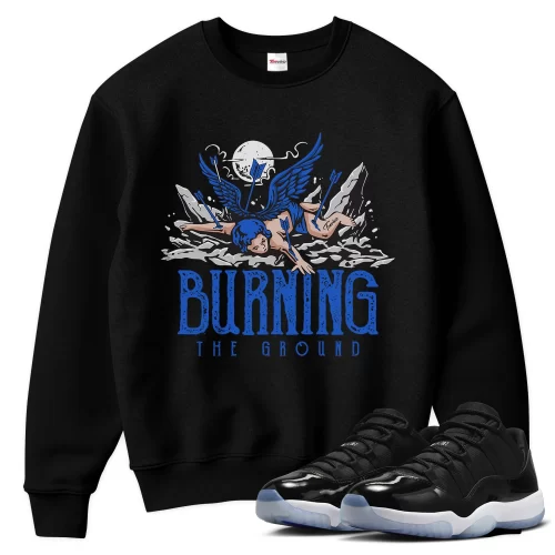 TeeVivo Sweatshirt Match Air Jordan 11 Retro Low Space Jam Burning the ground – Air Jordan 11 Sweatshirt, AJ11 Sweatshirt