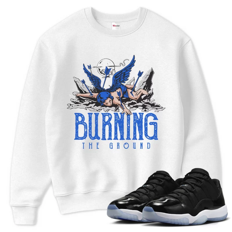 TeeVivo Sweatshirt Match Air Jordan 11 Retro Low Space Jam Burning the ground – Air Jordan 11 Sweatshirt, AJ11 Sweatshirt