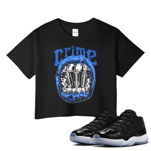 TeeVivo Crop Top Match Air Jordan 11 Retro Low Space Jam Crime – Air Jordan 11 Crop Top, AJ11 Crop Top