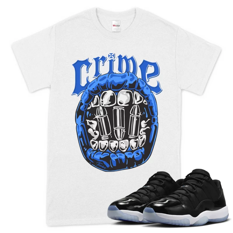 TeeVivo T-Shirt Match Air Jordan 11 Retro Low Space Jam Crime – Air Jordan 11 Shirt, AJ11 Shirt