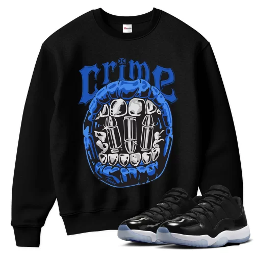 TeeVivo Sweatshirt Match Air Jordan 11 Retro Low Space Jam Crime – Air Jordan 11 Sweatshirt, AJ11 Sweatshirt