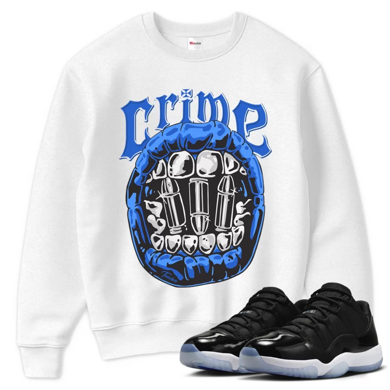 TeeVivo Sweatshirt Match Air Jordan 11 Retro Low Space Jam Crime – Air Jordan 11 Sweatshirt, AJ11 Sweatshirt