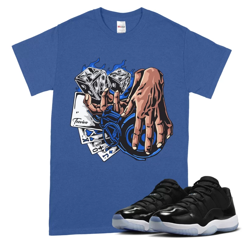 TeeVivo T-Shirt Match Air Jordan 11 Retro Low Space Jam Gambling – Air Jordan 11 Shirt, AJ11 Shirt
