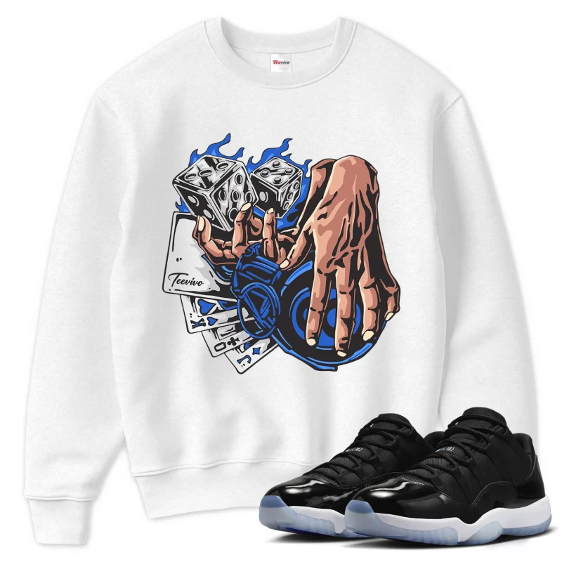 TeeVivo Sweatshirt Match Air Jordan 11 Retro Low Space Jam Gambling – Air Jordan 11 Sweatshirt, AJ11 Sweatshirt