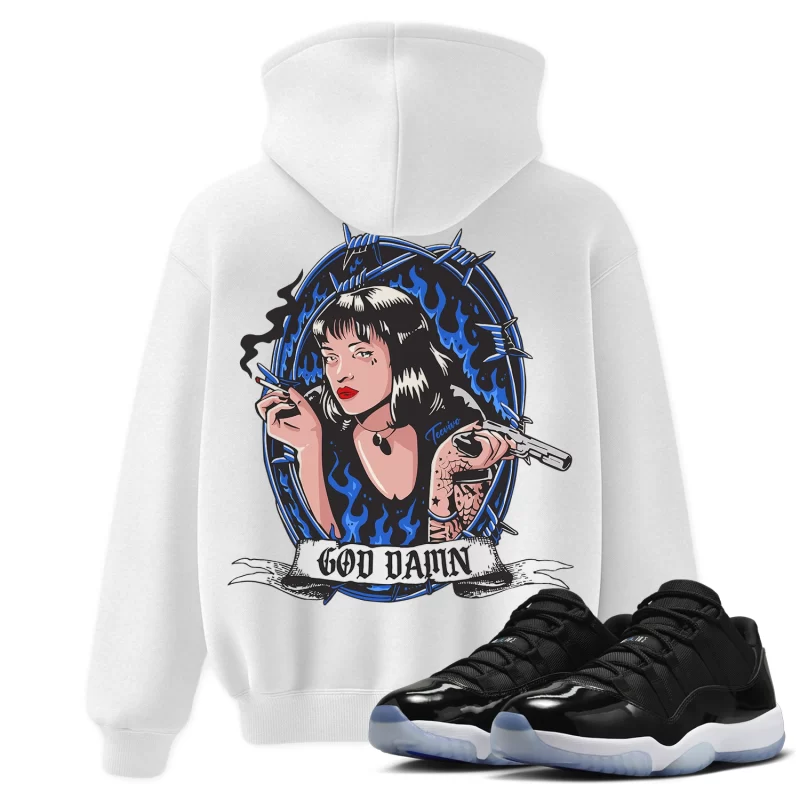 TeeVivo Hoodie Match Air Jordan 11 Retro Low Space Jam God Daaamn – Air Jordan 11 Hoodie, AJ11 Hoodie