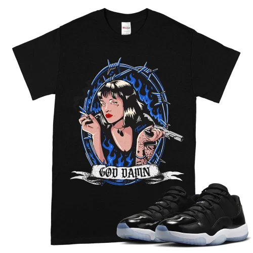 TeeVivo T-Shirt Match Air Jordan 11 Retro Low Space Jam God Daaamn – Air Jordan 11 Shirt, AJ11 Shirt