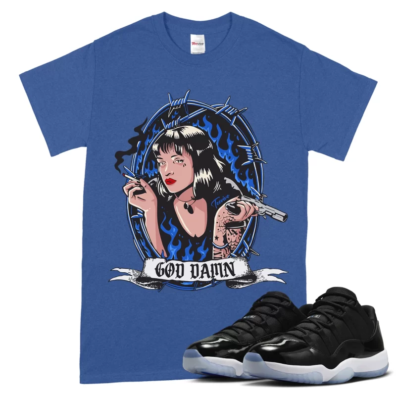 TeeVivo T-Shirt Match Air Jordan 11 Retro Low Space Jam God Daaamn – Air Jordan 11 Shirt, AJ11 Shirt