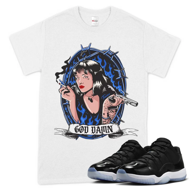 TeeVivo T-Shirt Match Air Jordan 11 Retro Low Space Jam God Daaamn – Air Jordan 11 Shirt, AJ11 Shirt