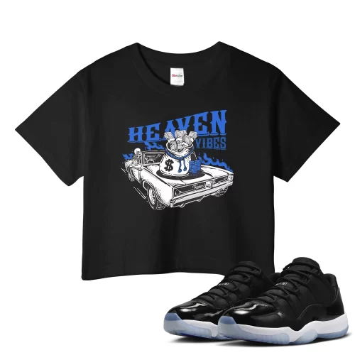TeeVivo Crop Top Match Air Jordan 11 Retro Low Space Jam Heaven vibes – Air Jordan 11 Crop Top, AJ11 Crop Top