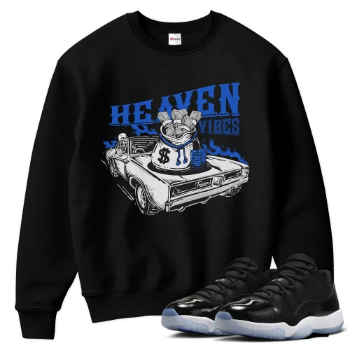 TeeVivo Sweatshirt Match Air Jordan 11 Retro Low Space Jam Heaven vibes – Air Jordan 11 Sweatshirt, AJ11 Sweatshirt