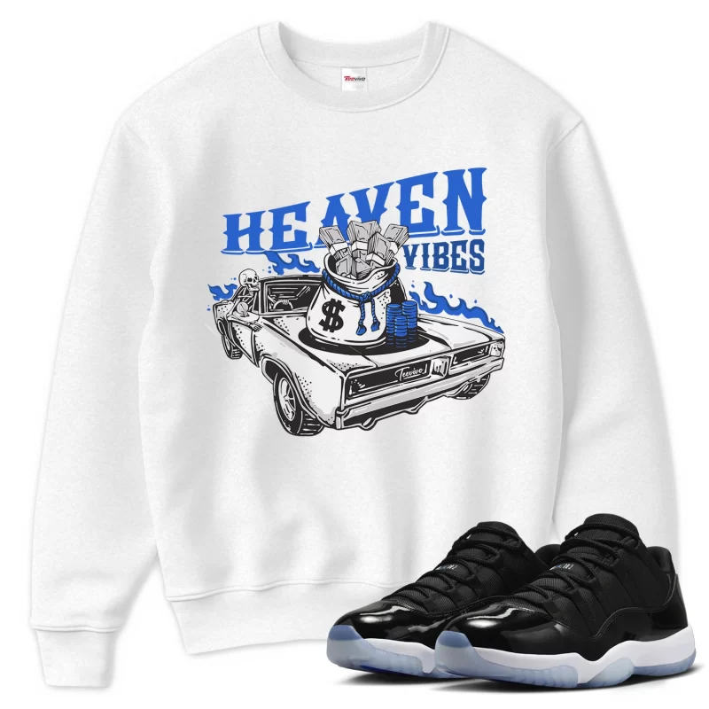 TeeVivo Sweatshirt Match Air Jordan 11 Retro Low Space Jam Heaven vibes – Air Jordan 11 Sweatshirt, AJ11 Sweatshirt