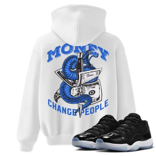 TeeVivo Hoodie Match Air Jordan 11 Retro Low Space Jam Money change people – Air Jordan 11 Hoodie, AJ11 Hoodie