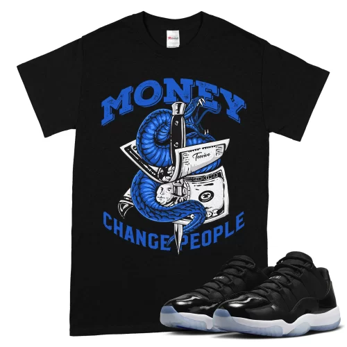 TeeVivo T-Shirt Match Air Jordan 11 Retro Low Space Jam Money change people – Air Jordan 11 Shirt, AJ11 Shirt