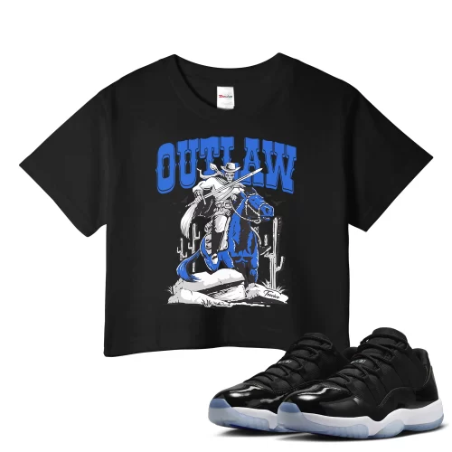 TeeVivo Crop Top Match Air Jordan 11 Retro Low Space Jam Outlaw – Air Jordan 11 Crop Top, AJ11 Crop Top