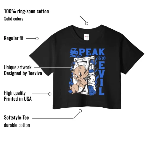 TeeVivo Crop Top Match Air Jordan 11 Retro Low Space Jam Speak no evil – Air Jordan 11 Crop Top, AJ11 Crop Top