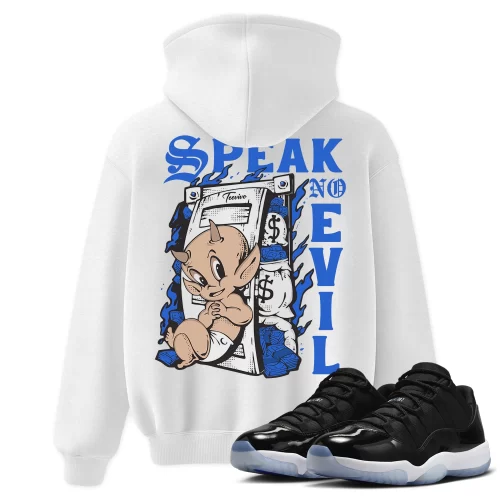 TeeVivo Hoodie Match Air Jordan 11 Retro Low Space Jam Speak no evil – Air Jordan 11 Hoodie, AJ11 Hoodie
