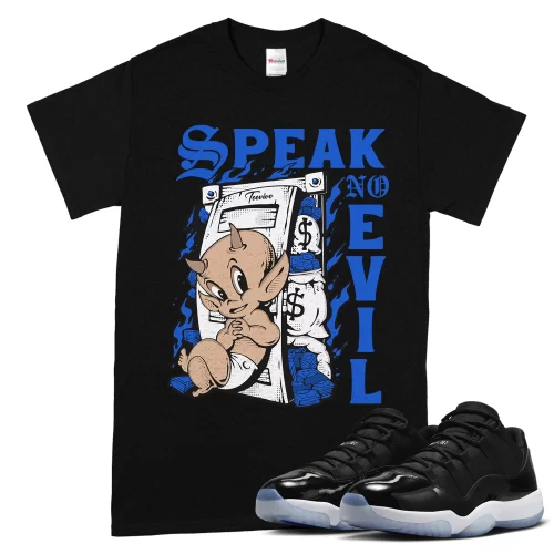 TeeVivo T-Shirt Match Air Jordan 11 Retro Low Space Jam Speak no evil – Air Jordan 11 Shirt, AJ11 Shirt
