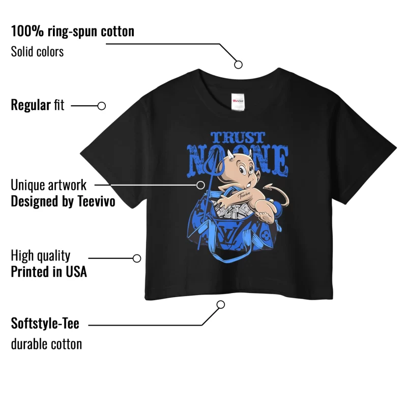 TeeVivo Crop Top Match Air Jordan 11 Retro Low Space Jam Trust no one – Air Jordan 11 Crop Top, AJ11 Crop Top