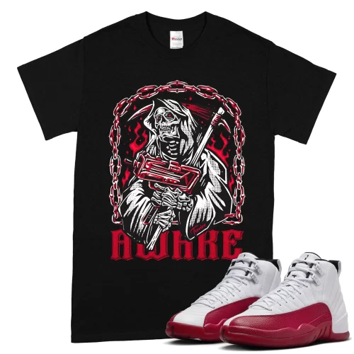 TeeVivo T-Shirt Match Air Jordan 12 Retro Cherry Awake – Air Jordan 12 Shirt, AJ12 Shirt